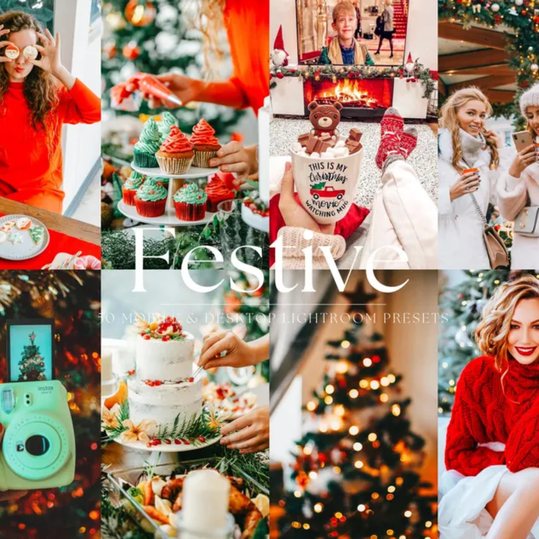 1000 Holiday Lightroom Presets Christmas Presets Winter Presets Holiday Presets Festive Preset Moody Preset Influencer Presets Mobile Preset