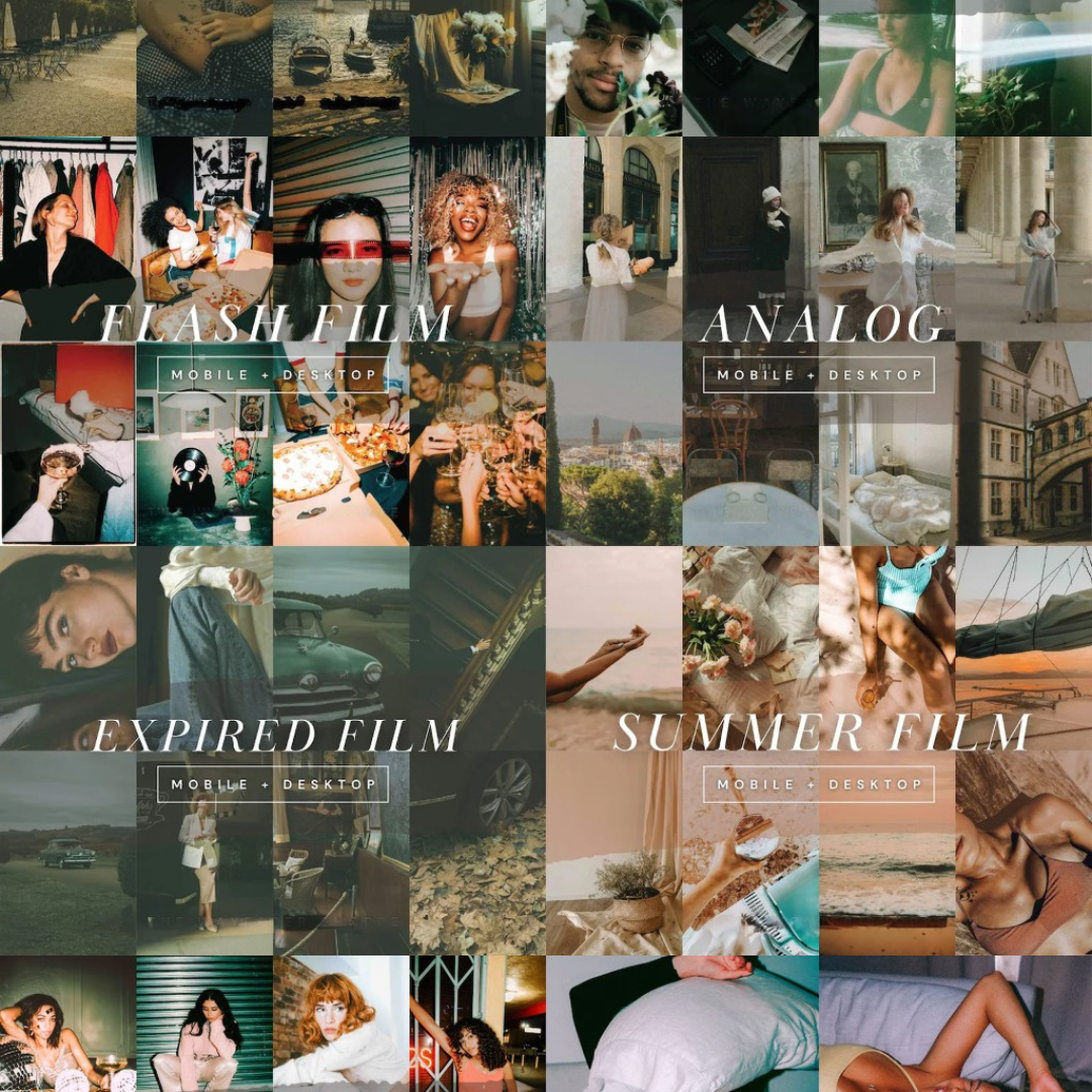 350+ Aesthetic Film Lightroom Preset Bundle, Vintage Analog Presets, Flash Film Influencer Presets for Bloggers, Disposable Camera Presets