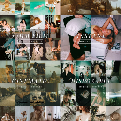 350+ Aesthetic Film Lightroom Preset Bundle, Vintage Analog Presets, Flash Film Influencer Presets for Bloggers, Disposable Camera Presets
