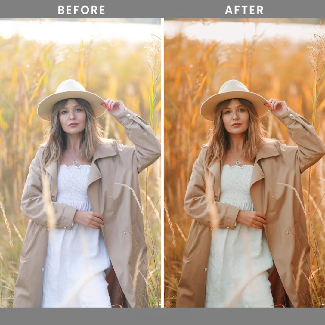 Gold & Bold Lightroom Presets: 27 Premium Golden Hour and Warm Tone Filters (Mobile and Desktop, Digital Download)