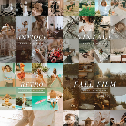 350+ Aesthetic Film Lightroom Preset Bundle, Vintage Analog Presets, Flash Film Influencer Presets for Bloggers, Disposable Camera Presets