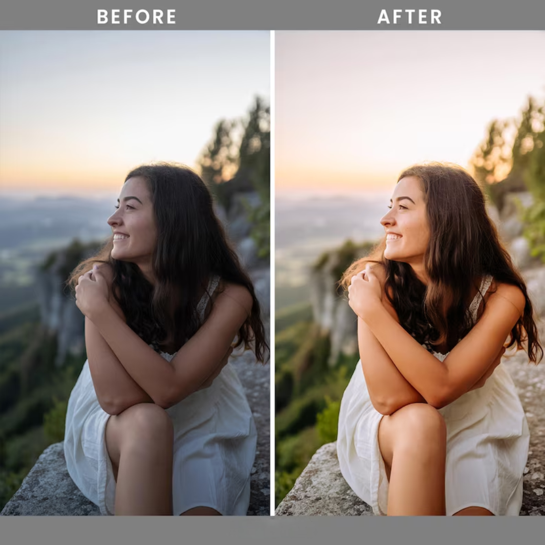 Gold & Bold Lightroom Presets: 27 Premium Golden Hour and Warm Tone Filters (Mobile and Desktop, Digital Download)