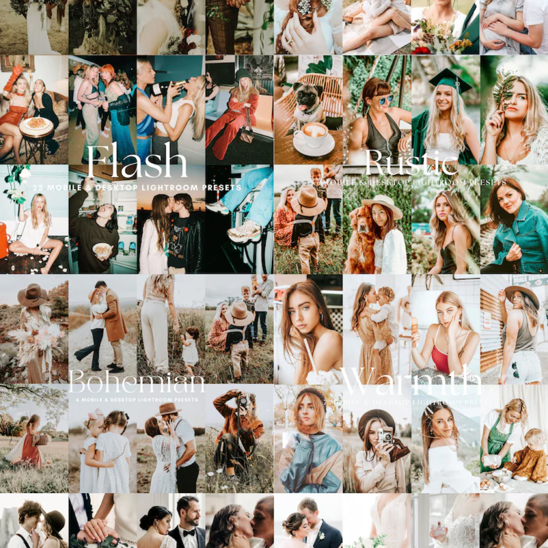 600+ Lightroom Preset Bundle | Earthy Presets, Bright Elegant Wedding Presets, Engagement Couple Presets, Wedding Lightroom Mobile Presets